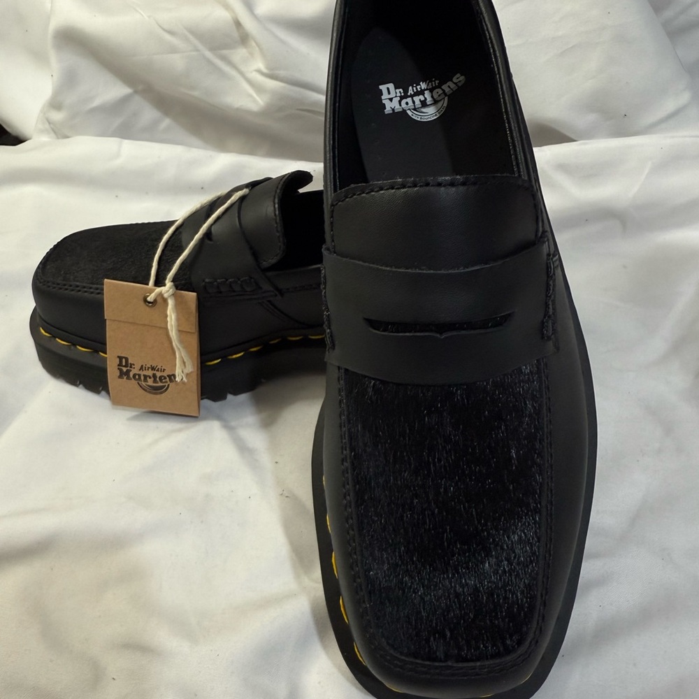 Dr Martens Unisex PENTON BEX SQUARE TOE HAIR-ON & LEATHER LOAFERS W/Size7 M/S 6 - Picture 3 of 7